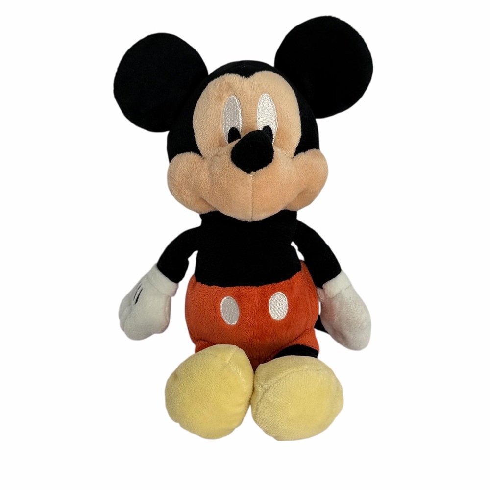 Disney Baby Mickey Mouse Plush Rattle Crinkle Ears Stuffed Animal Soft Toy 11”
